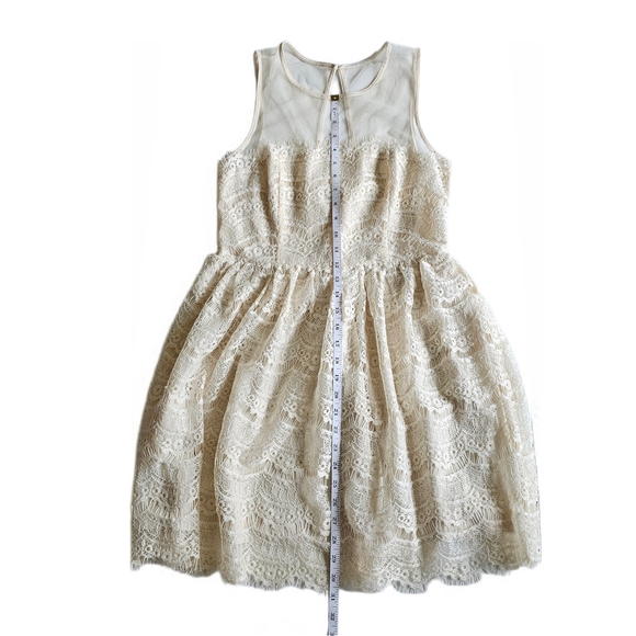 En Creme From Nordstrom Cream Lace Sheer Midi Dress NWT - Picture 10 of 16